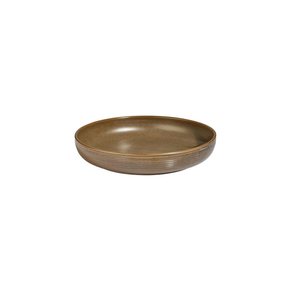 Helix Kaldi dia.10.25" h:0" 59 oz. Round Brown Vitrified Deep Plate
