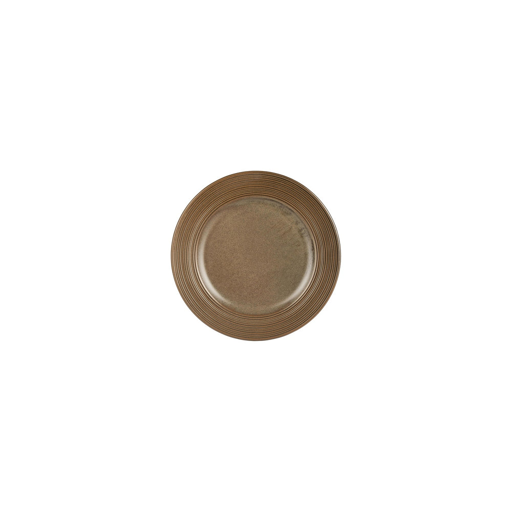 Helix Kaldi dia.7" Round Brown Vitrified Plate
