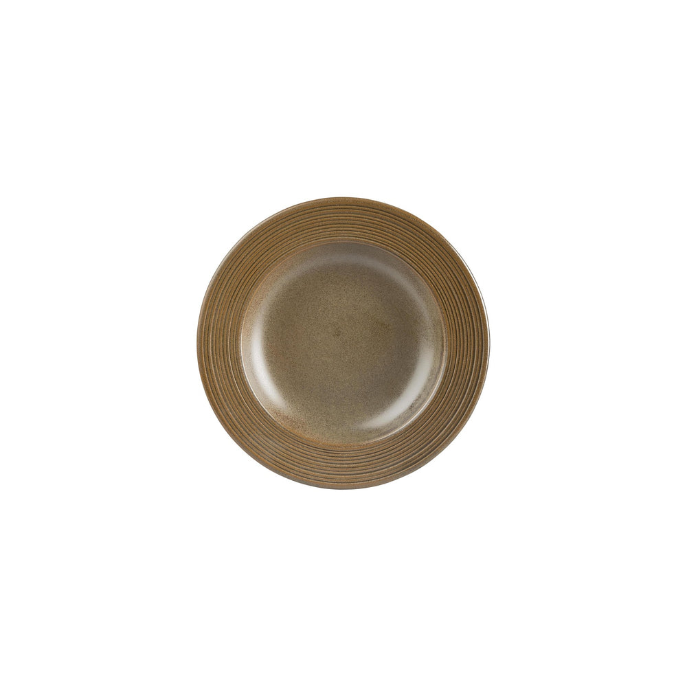 Helix Kaldi dia.9" h:0" 10 oz. Round Brown Vitrified Deep Plate