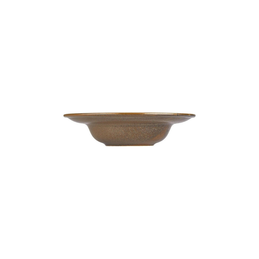 Helix Kaldi dia.10.75" h:2.5" 17 oz. Round Brown Vitrified Deep Plate