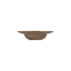 Helix Kaldi dia.10.75" h:2.5" 17 oz. Round Brown Vitrified Deep Plate