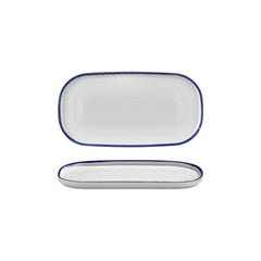 Helix Navy Blue 11.75" x 6.25" x h:0" Oval Blue Vitrified Platter