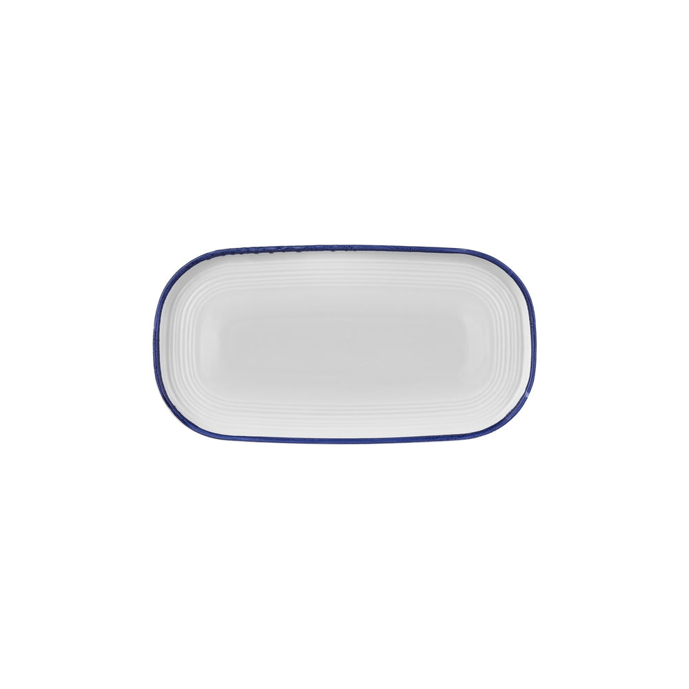 Helix Navy Blue 11.75" x 6.25" x h:0" Oval Blue Vitrified Platter