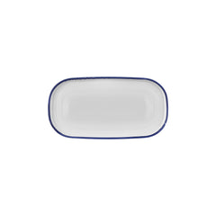 Helix Navy Blue 11.75" x 6.25" x h:0" Oval Blue Vitrified Platter