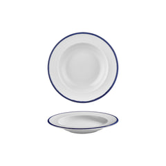 Helix Navy Blue dia.9" h:0" 10 oz. Round Blue Vitrified Deep Plate
