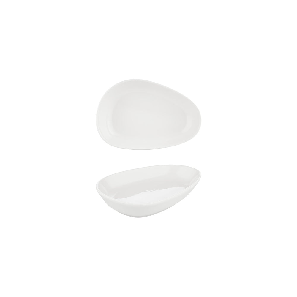 Island White 7.5" x 4.75" x h:0" Organic Warm White Vitrified Platter