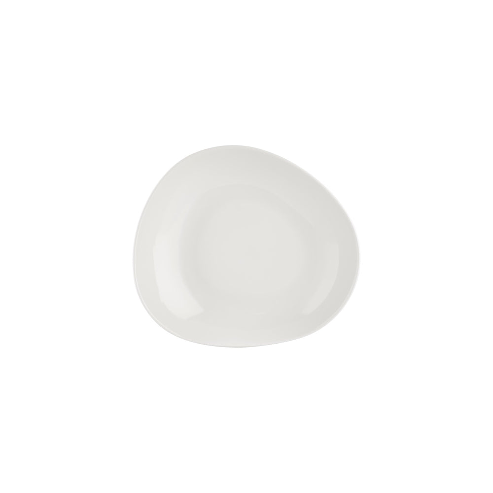 Island White 9.75" x 8.75" x h:0" 34 oz. Organic Warm White Vitrified Deep Plate