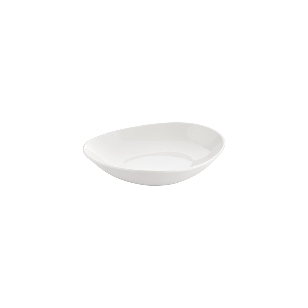 Island White 9.75" x 8.75" x h:0" 34 oz. Organic Warm White Vitrified Deep Plate