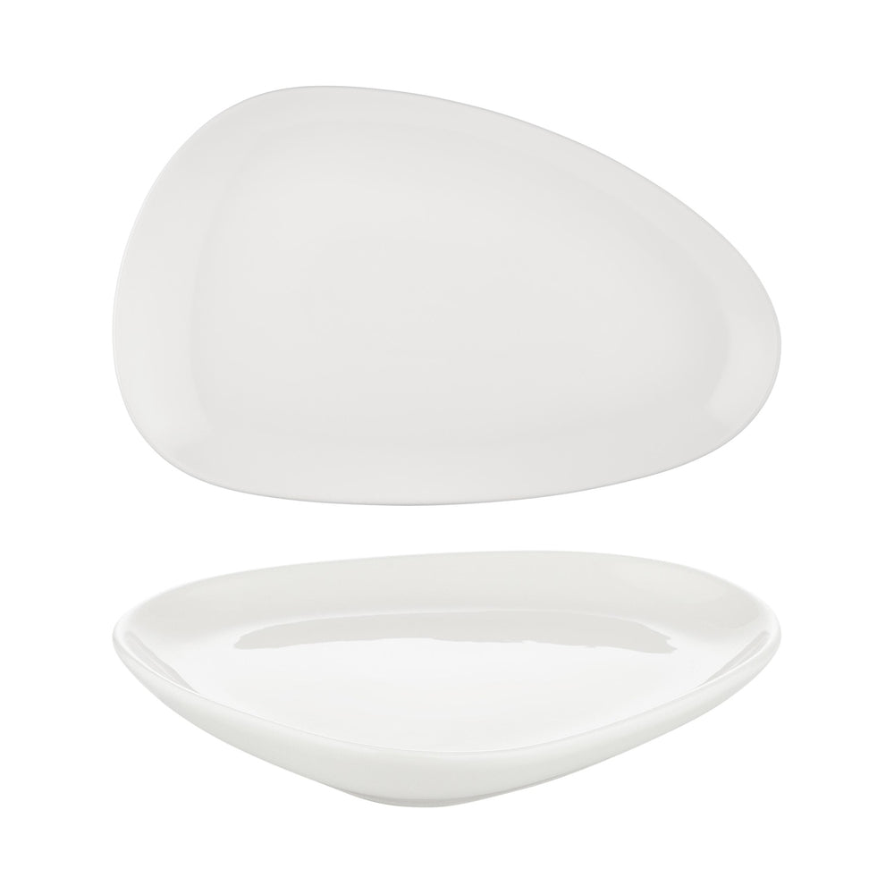 Island White 15.75" x 9.75" x h:0" Organic Warm White Vitrified Platter