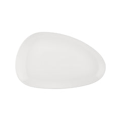 Island White 15.75" x 9.75" x h:0" Organic Warm White Vitrified Platter