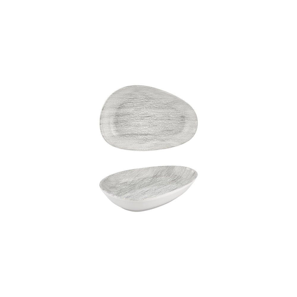 Island Ombra 6.25" x 4" x h:0" Organic Gray Vitrified Platter
