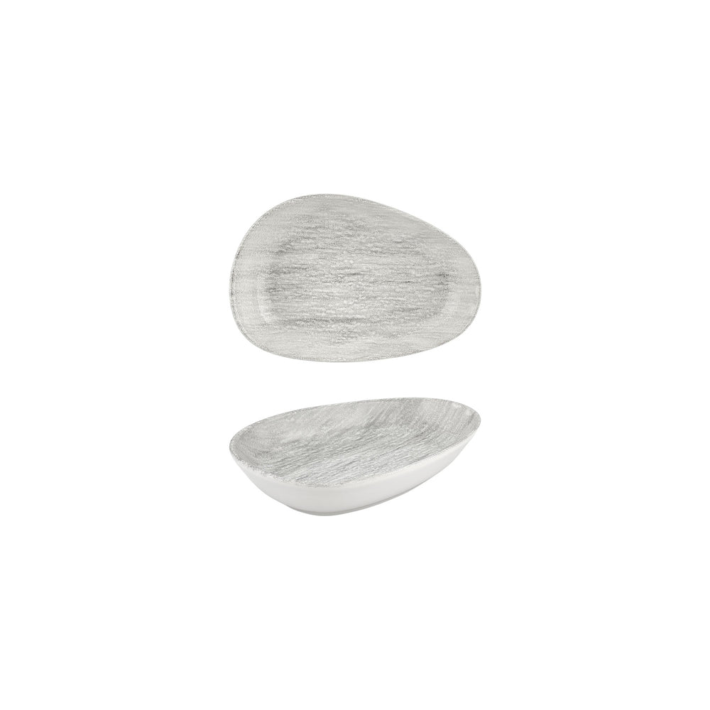 Island Ombra 7.5" x 4.75" x h:0" Organic Gray Vitrified Platter