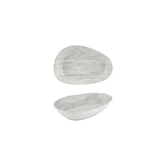 Island Ombra 7.5" x 4.75" x h:0" Organic Gray Vitrified Platter