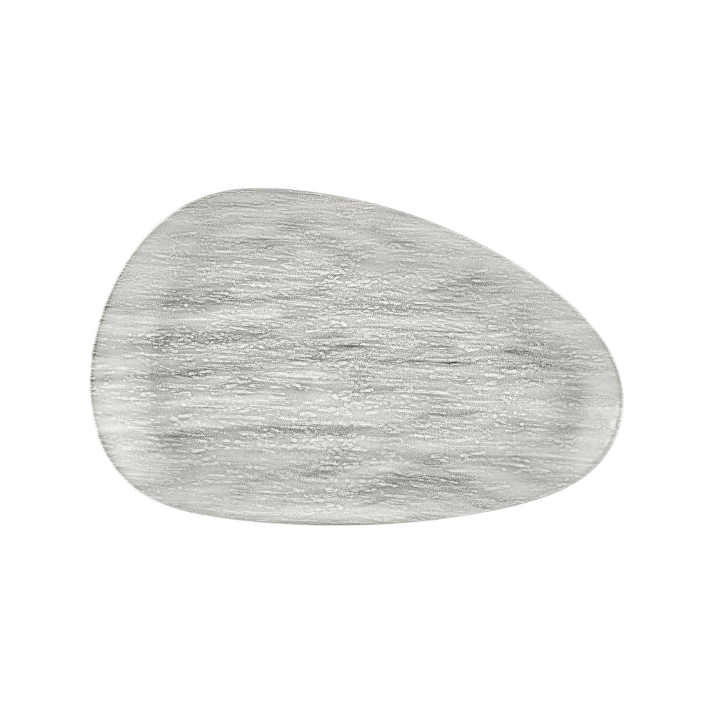 Island Ombra 15.75" x 9.75" x h:0" Organic Gray Vitrified Platter