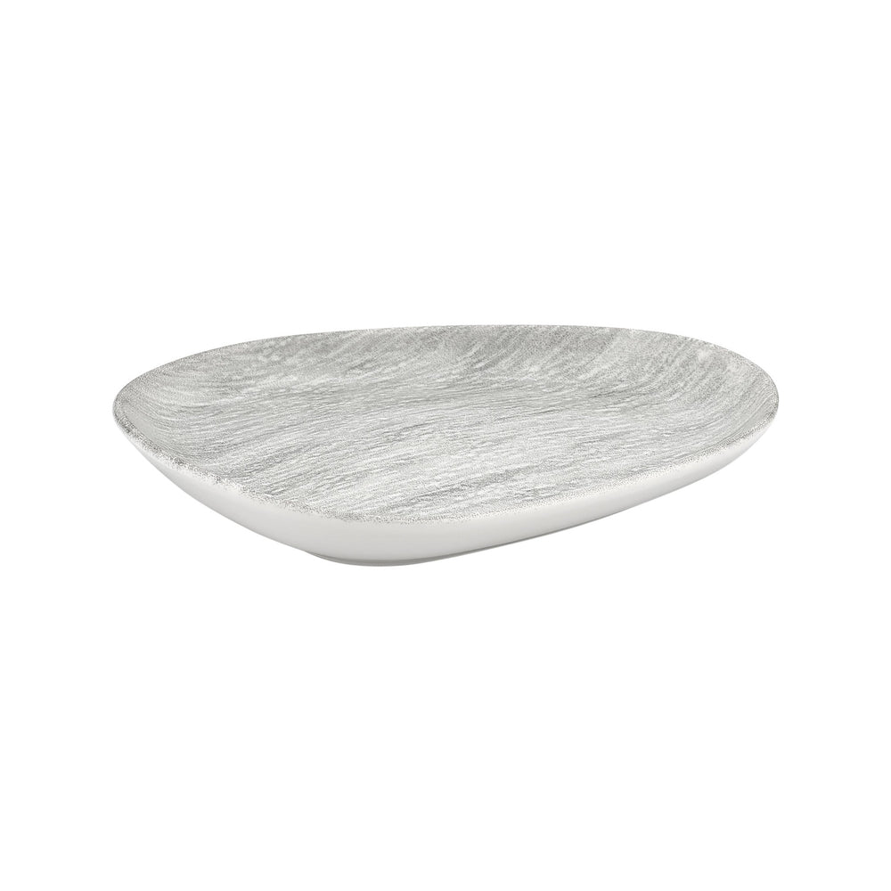 Island Ombra 15.75" x 9.75" x h:0" Organic Gray Vitrified Platter