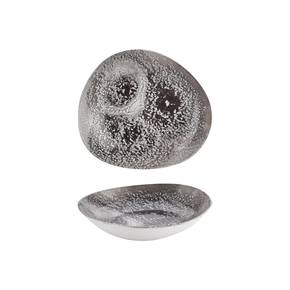 Island Onix 9.75" x 8.75" x h:0" 34 oz. Organic Gray Vitrified Deep Plate