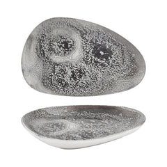 Island Onix 15.75" x 9.75" x h:0" Organic Gray Vitrified Platter