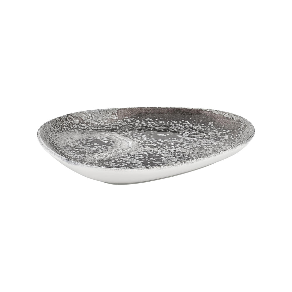 Island Onix 15.75" x 9.75" x h:0" Organic Gray Vitrified Platter