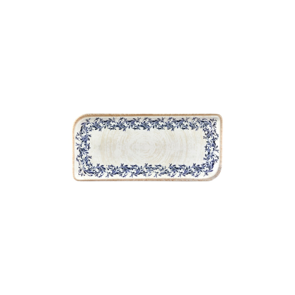 Kario 9.5" x 6" Rectangular Blue Vitrified Plate