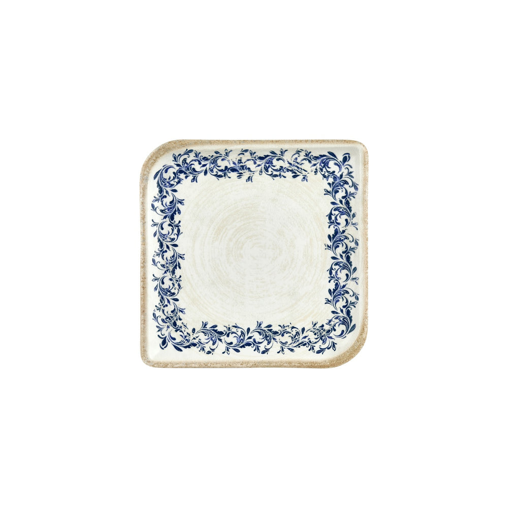 Kario 8.75" x 8.75" Square Blue Vitrified Plate