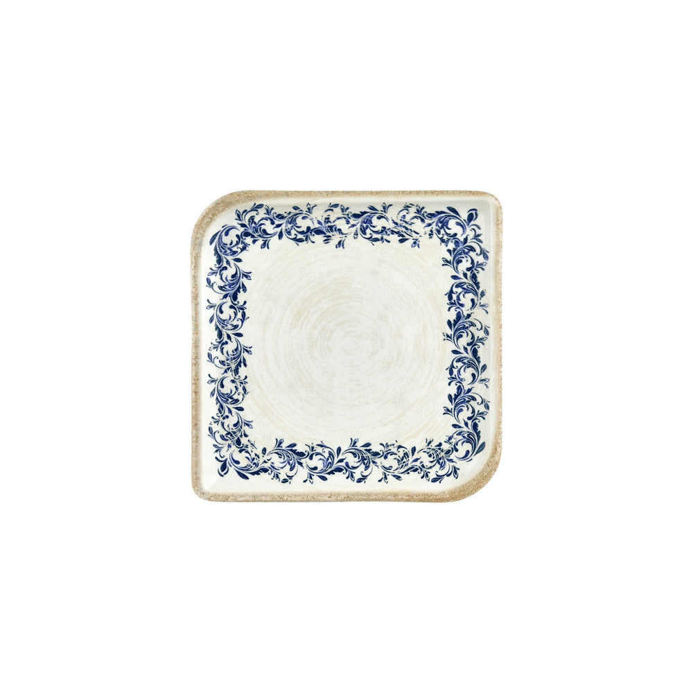 Kario 8.75" x 8.75" Square Blue Vitrified Plate