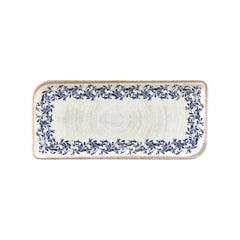 Kario 13.75" x 6.25" x h:0" Rectangular Blue Vitrified Platter