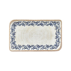 Kario 13.75" x 8.25" x h:0" Rectangular Blue Vitrified Platter