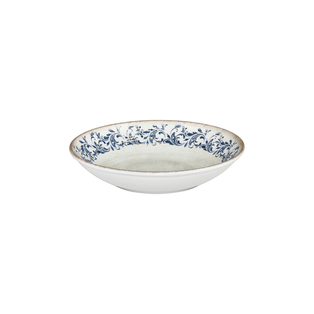 Kario dia.9.75" h:0" 44 oz. Round Blue Vitrified Deep Plate