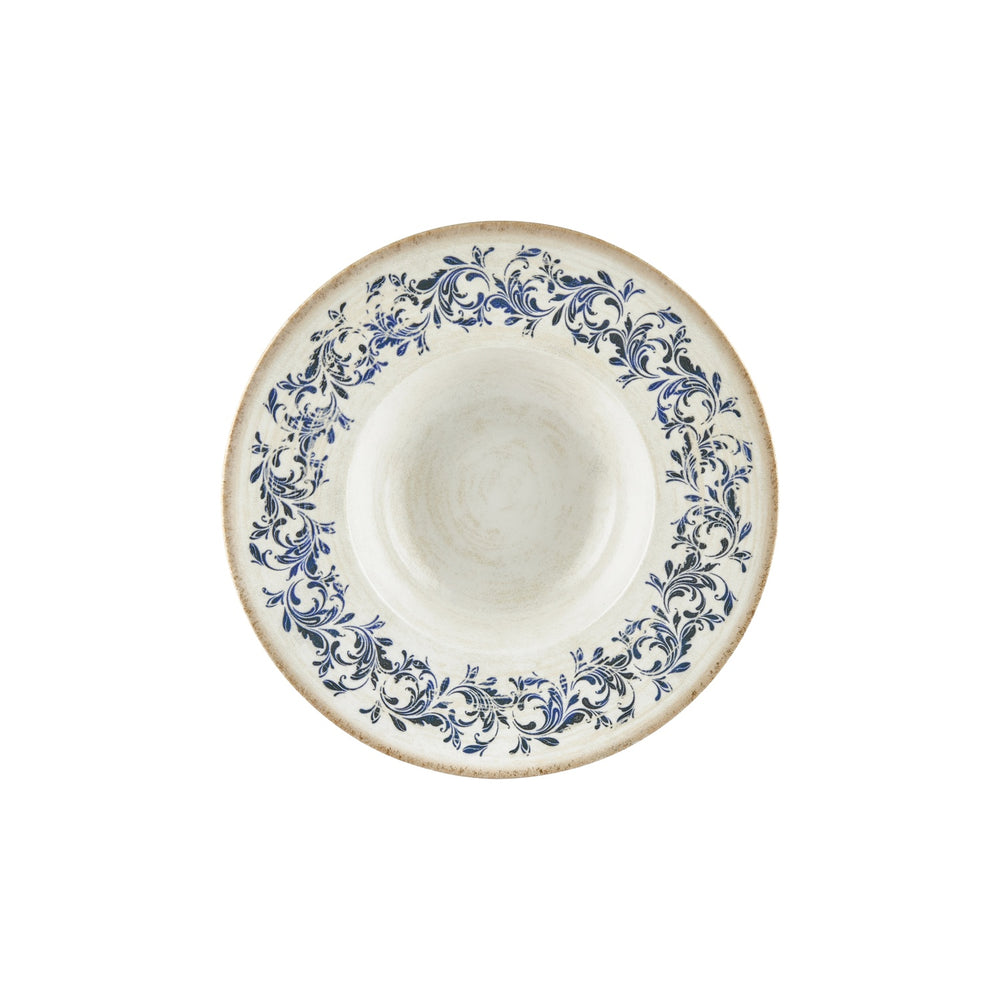 Kario dia.9.75" h:0" 14 oz. Round Blue Vitrified Deep Plate