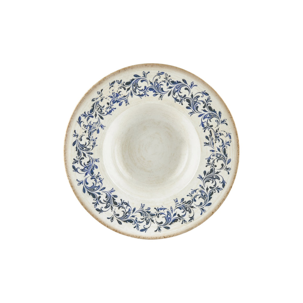 Kario dia.11" h:0" 16 oz. Round Blue Vitrified Deep Plate