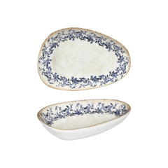 Kario 7.5" x 4.75" x h:0" Organic Blue Vitrified Platter