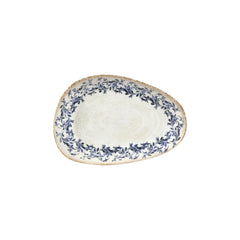 Kario 7.5" x 4.75" x h:0" Organic Blue Vitrified Platter