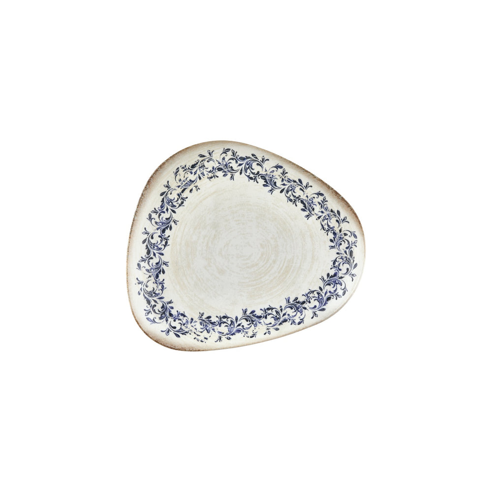 Kario 10.25" x 8.75" Organic Blue Vitrified Plate