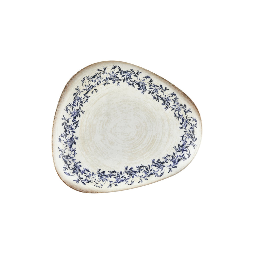 Kario 12.5" x 10.75" Organic Blue Vitrified Plate