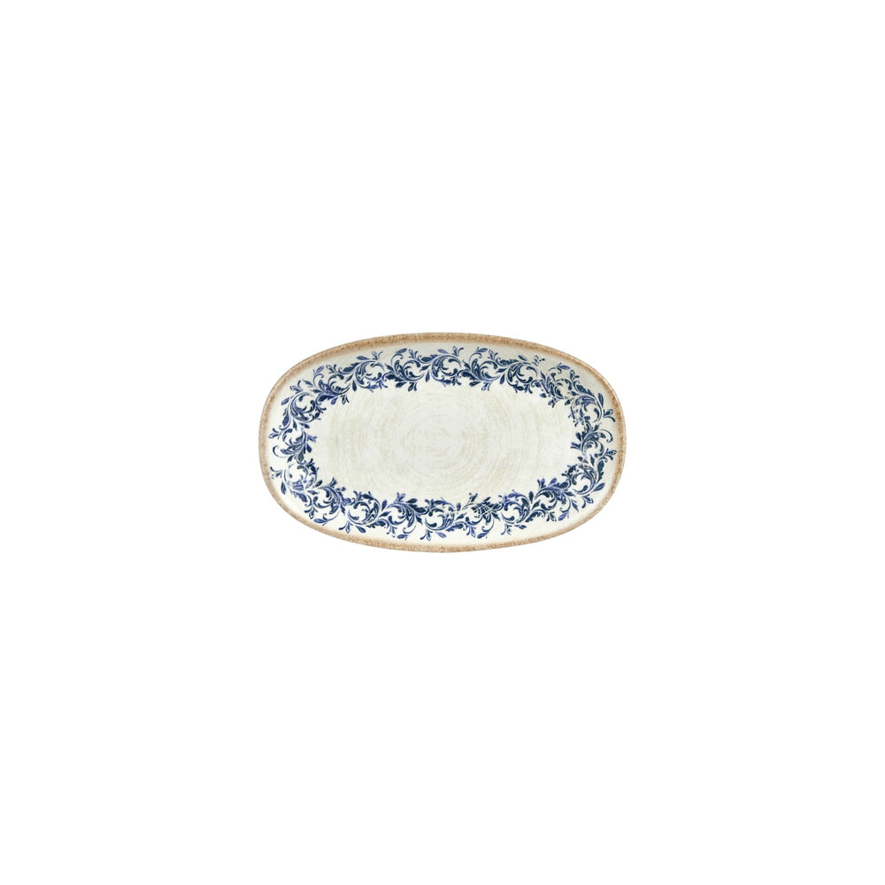 Kario 7.5" x 4.25" x h:0" Oval Blue Vitrified Platter