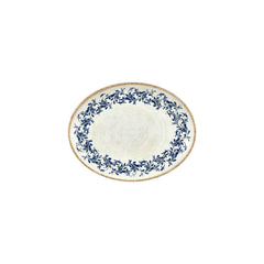 Kario 9.75" x 7.5" x h:0" Oval Blue Vitrified Plate