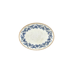 Kario 9.75" x 7.5" x h:0" Oval Blue Vitrified Plate