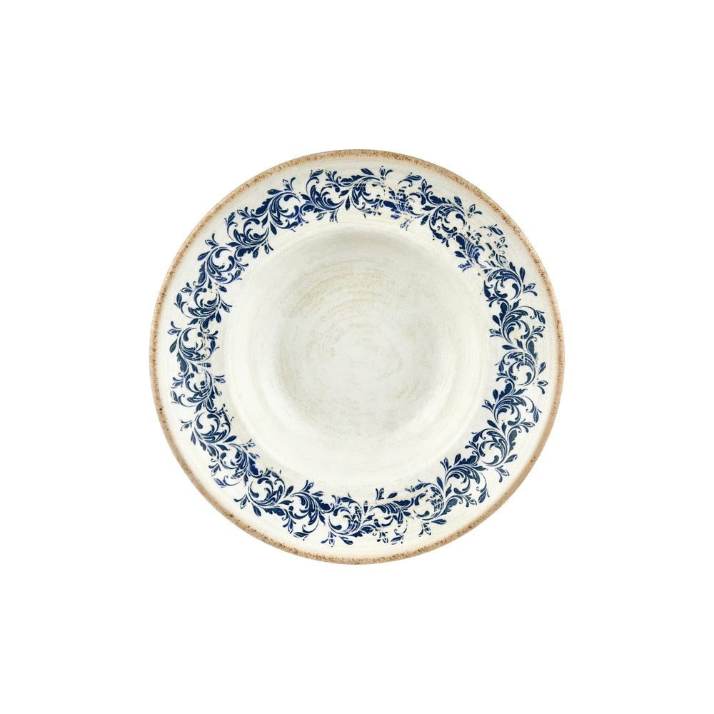 Kario dia.10.75" h:0" 17 oz. Round Blue Vitrified Deep Plate