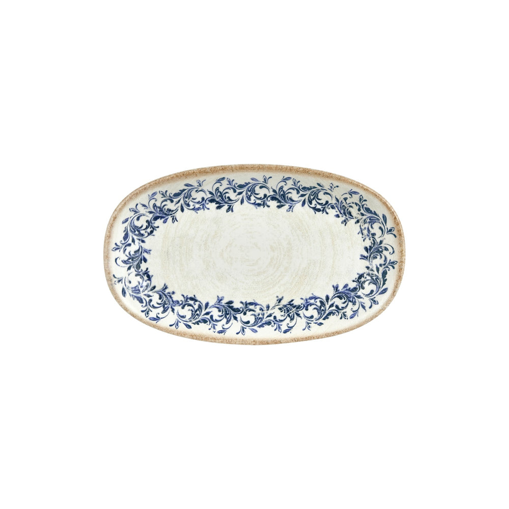 Kario 11.5" x 7" x h:0" Oval Blue Vitrified Platter