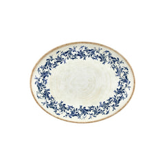 Kario 12.25" x 9.5" x h:1" Oval Blue Vitrified Platter
