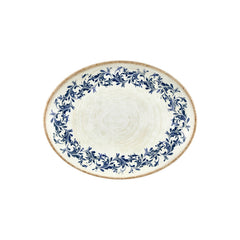Kario 12.25" x 9.5" x h:1" Oval Blue Vitrified Platter