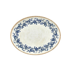 Kario 14.25" x 11" x h:0.5" Oval Blue Vitrified Platter