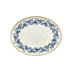 Kario 14.25" x 11" x h:0.5" Oval Blue Vitrified Platter