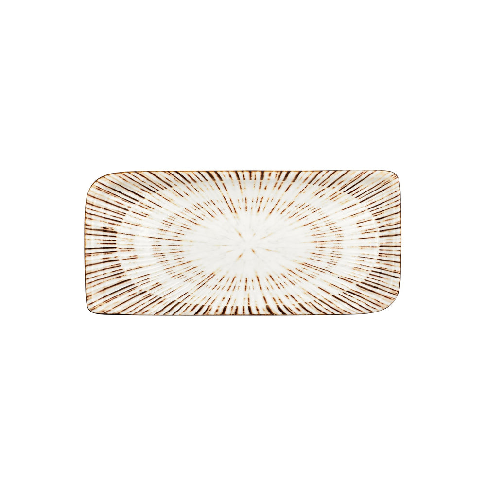 Legna 14.25" x 6.5" x h:0" Rectangular Red Vitrified Platter