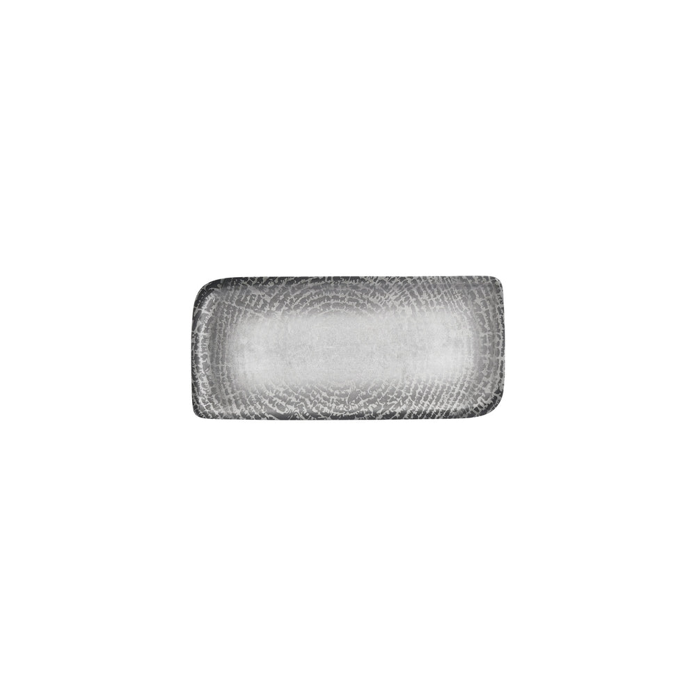 Luna 9.5" x 6" Rectangular Gray Vitrified Plate