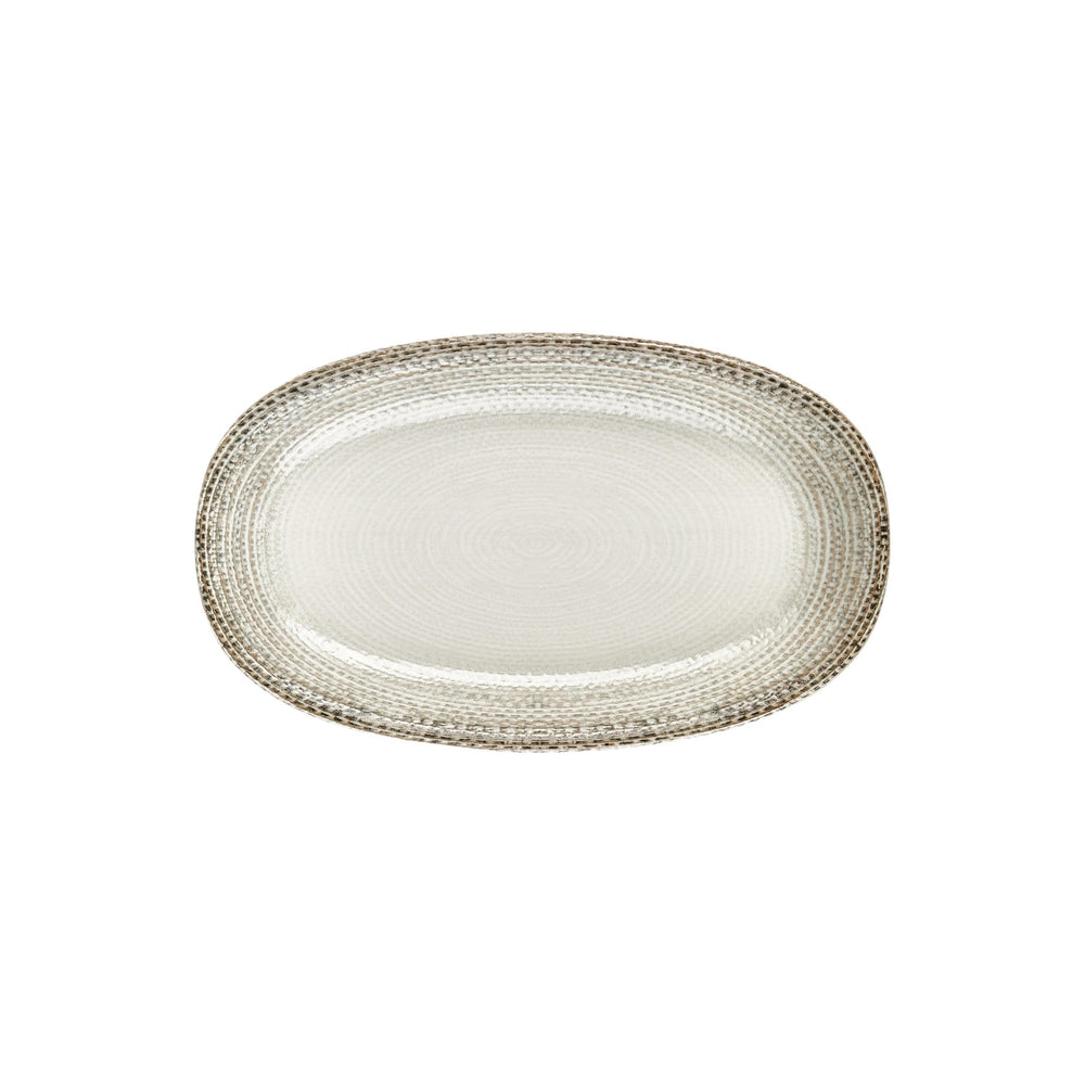 Misis 13.5" x 8" x h:0" Oval Brown Vitrified Platter