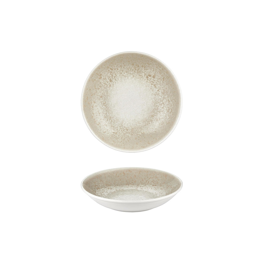 Natura dia.8.25" h:1.25" 27 oz. Round Brown Vitrified Deep Plate