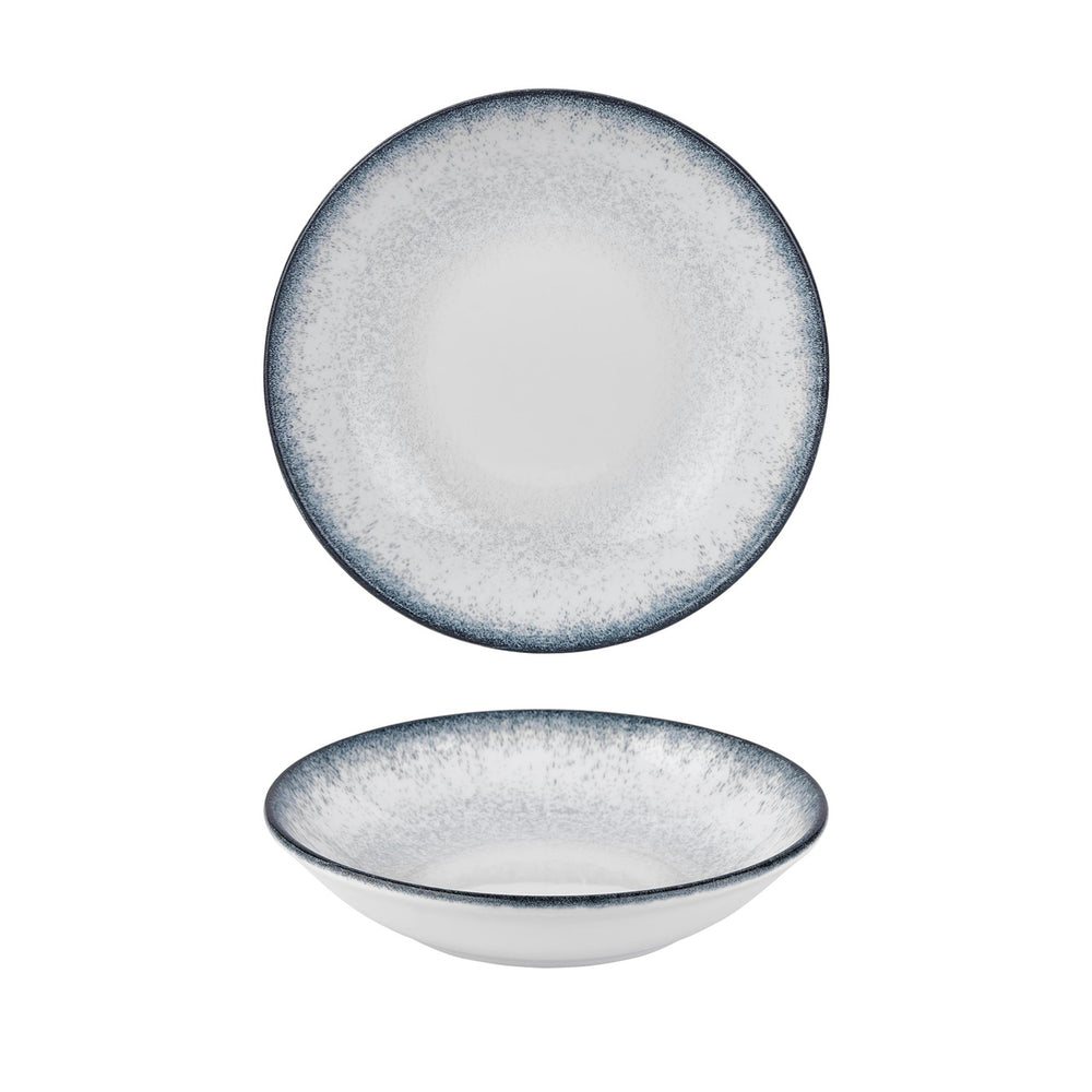 Occhio dia.11" h:0" 57 oz. Round Blue Vitrified Deep Plate