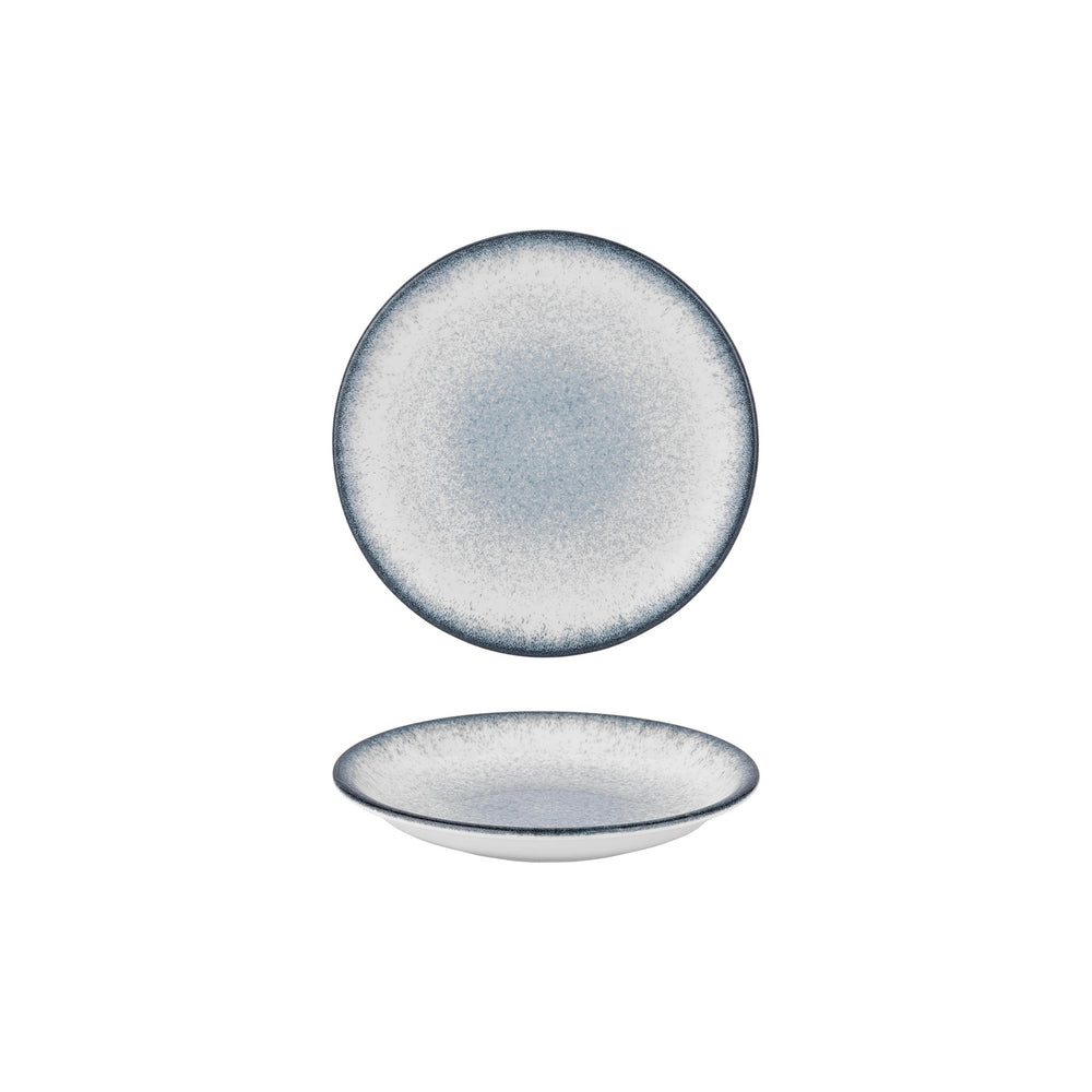 Occhio dia.8.25" h:0" 17 oz. Round Blue Vitrified Deep Plate