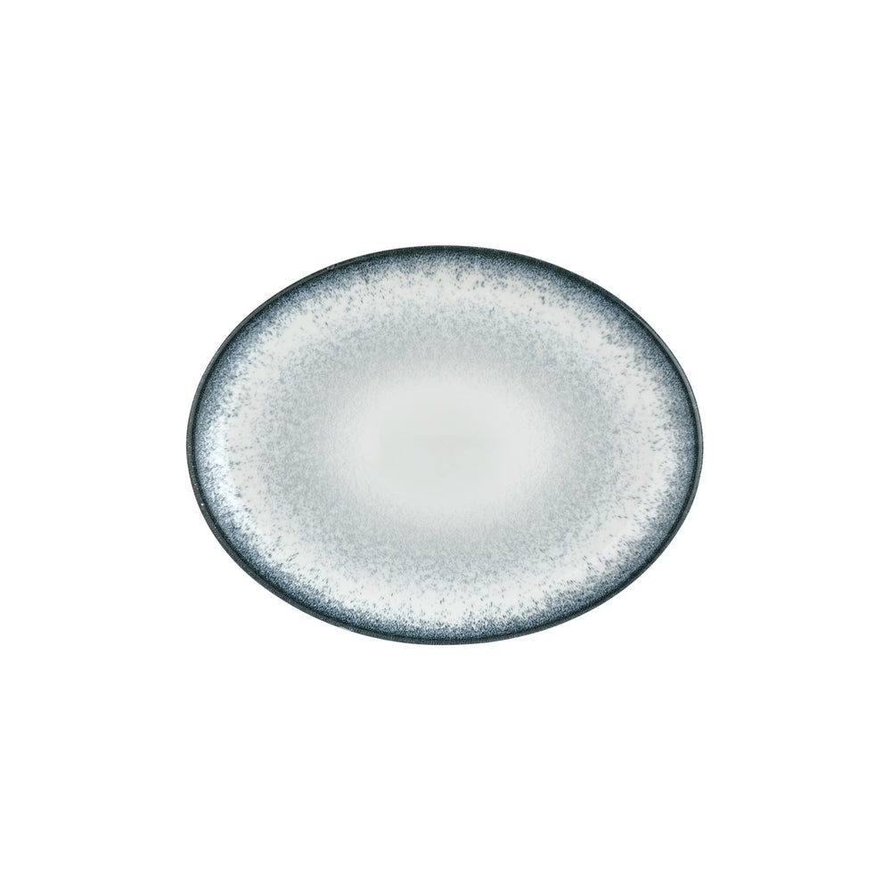 Occhio 12.25" x 9.5" x h:1" Oval Blue Vitrified Platter